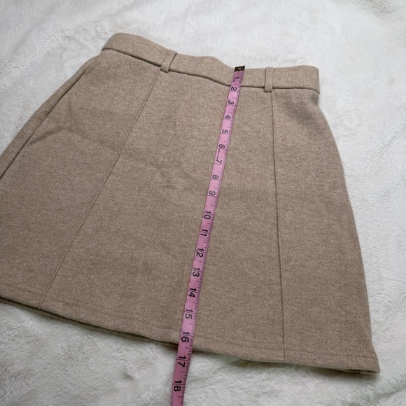 OGL CashSoft High Waisted A Line Mini Skirt Heather Oatmeal Size S NWT - Picture 6 of 8